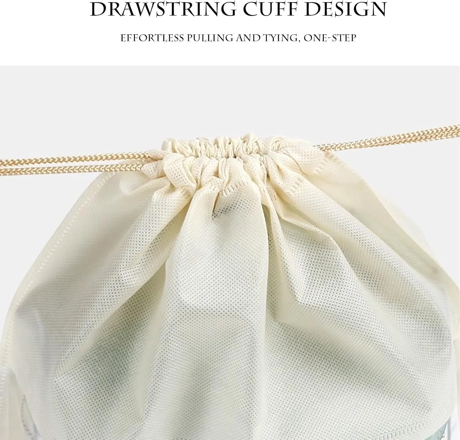15 Packs Dust Bags for White Handbags, Clear White Handbag and Purse Storage Organizer, 14"x14" / 35x35 cm Non-Woven Drawstring Cover with Window