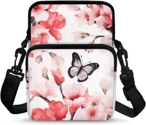 2 Layer Polyester Crossbody Chest Bag Satchel Sling Bags Waist Pouches for Women Girls