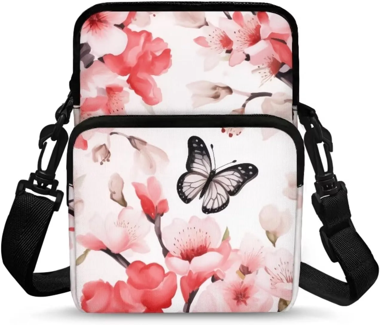 2 Layer Polyester Crossbody Chest Bag Satchel Sling Bags Waist Pouches for Women Girls