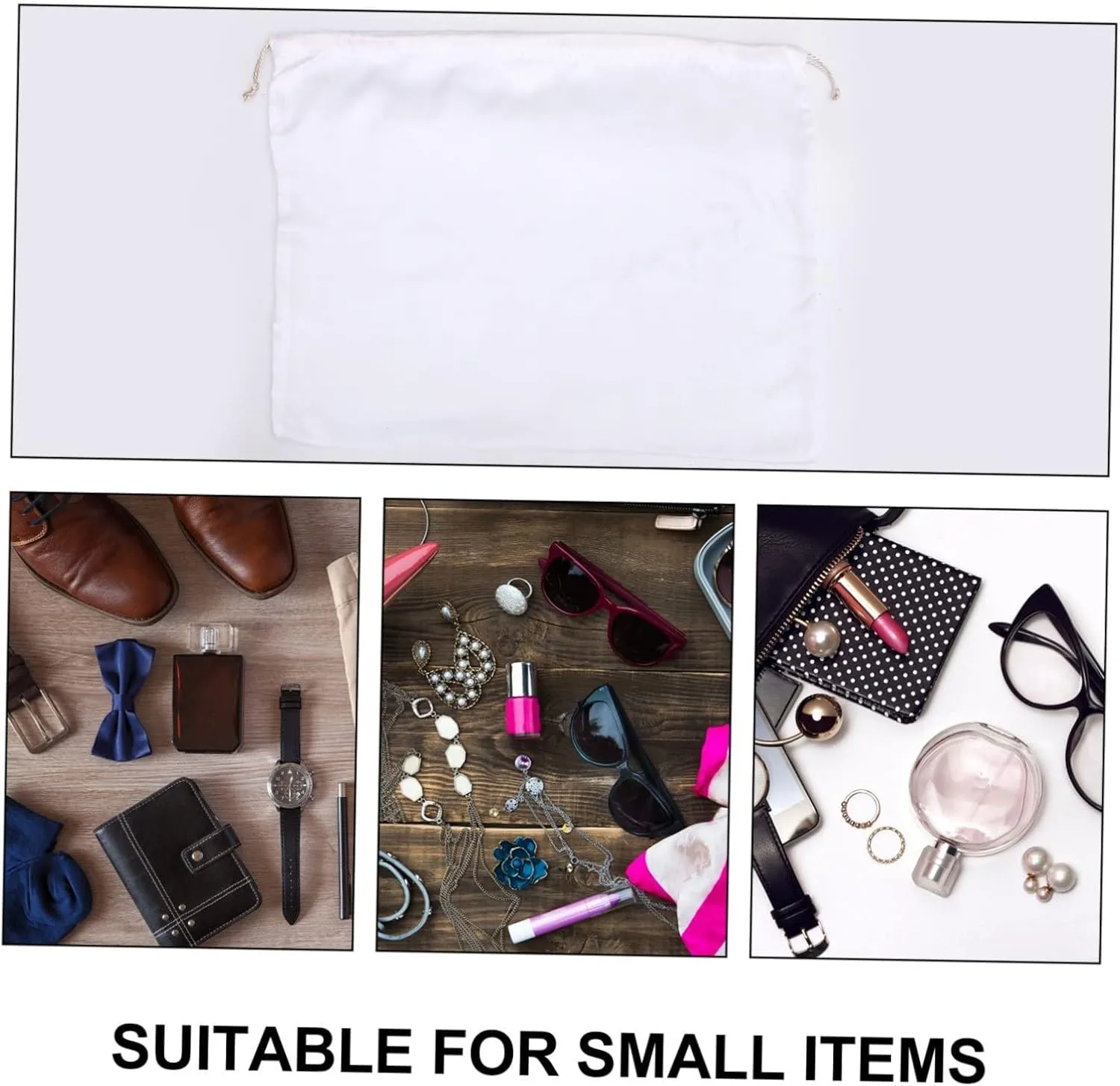 2 Pack of Storage Pouches Household Bag for Clothing Quilt Stain- Drawstring Simple Elegant Design