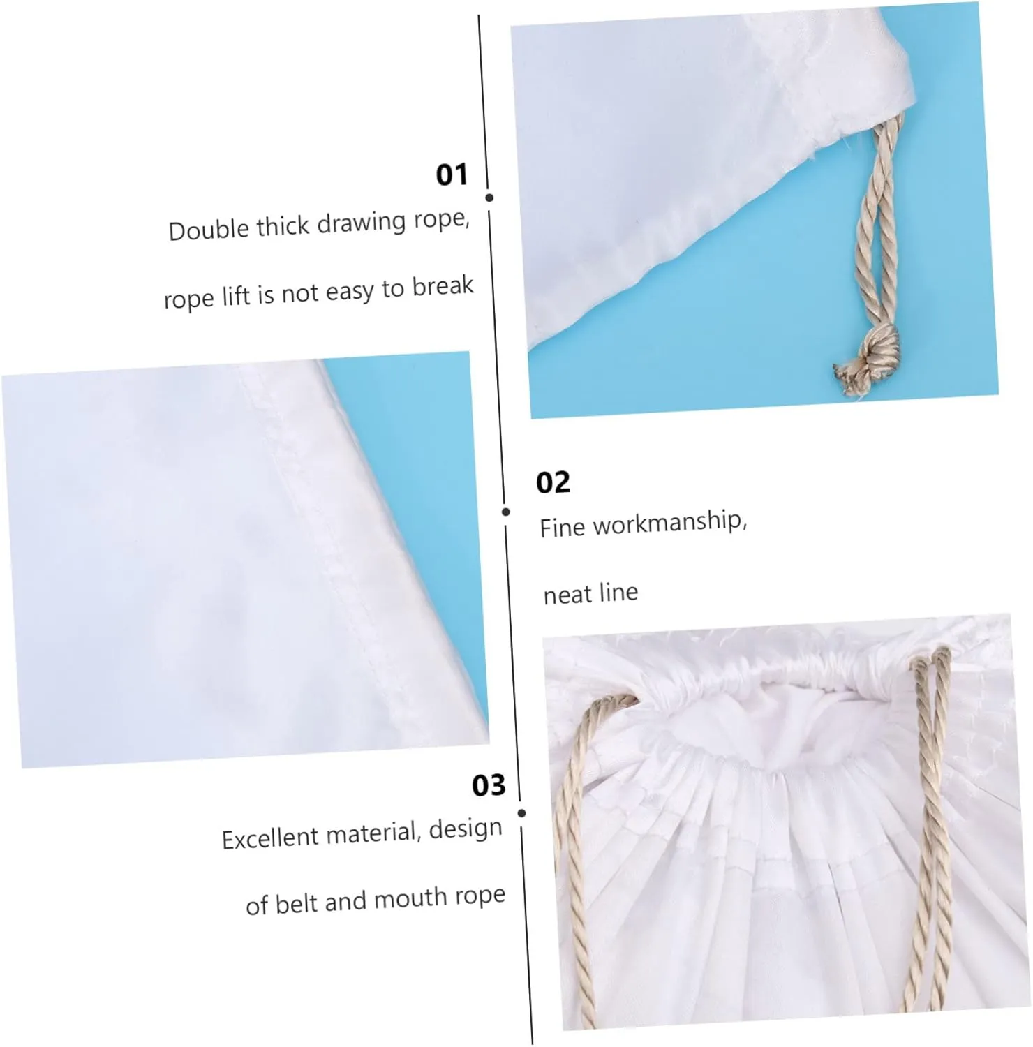 2 Pack of Storage Pouches Household Bag for Clothing Quilt Stain- Drawstring Simple Elegant Design