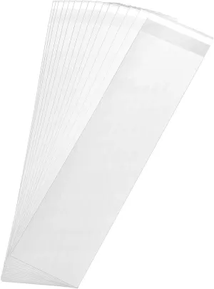 200 pcs Clear 3" x 11" Long Self Seal Cello Cellophane Bags Resealable Poly Bags 2.8 mils for Bakery Cookies Candles Christmas Halloween Party Decorative Pretzel Sticks