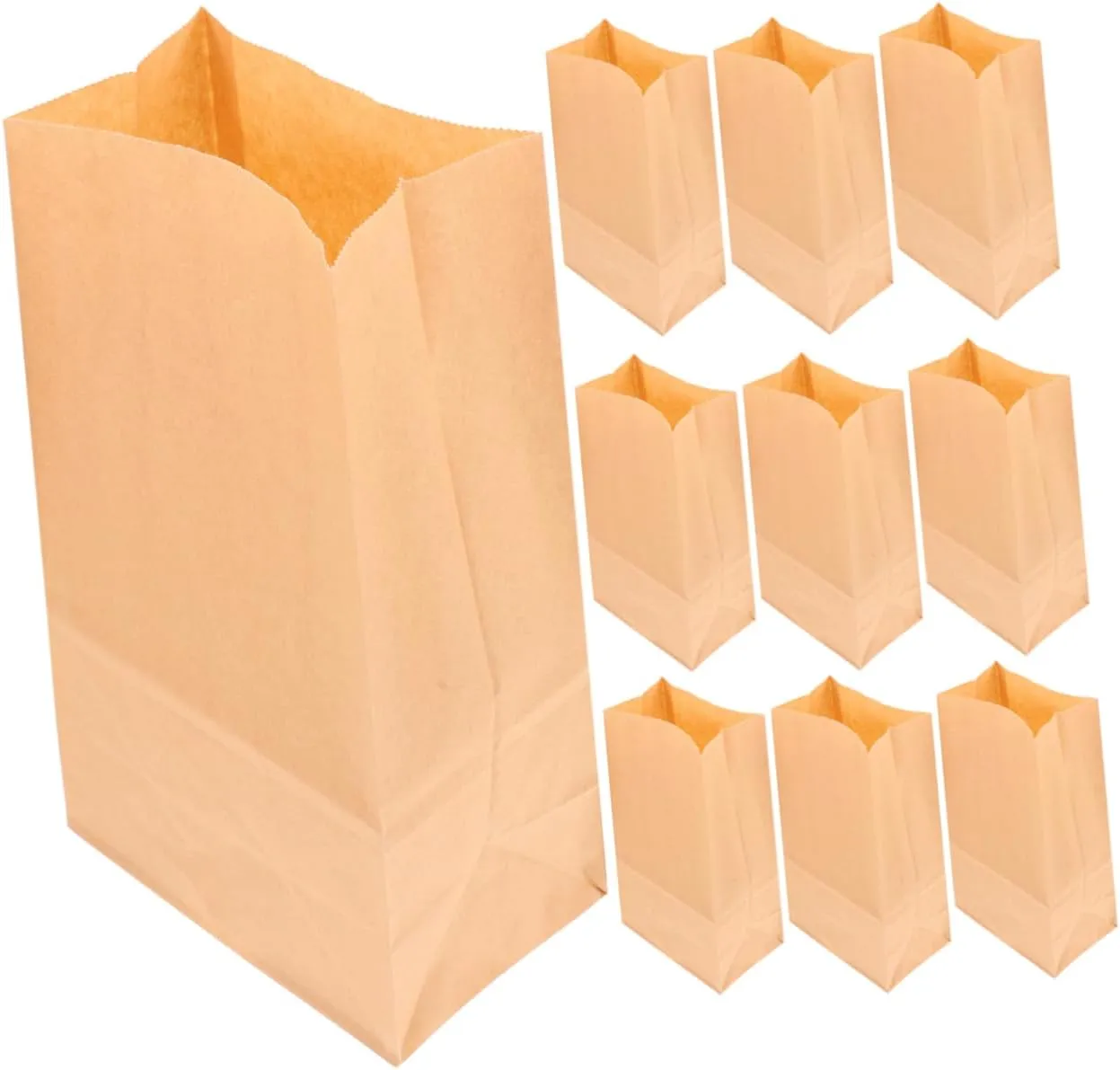 20pcs Washable Kraft Paper Bags Reusable Grocery Bags for Food Storage Candy Paper Bags Heavy Duty Organizing Bags and Leakproof for Fruits and