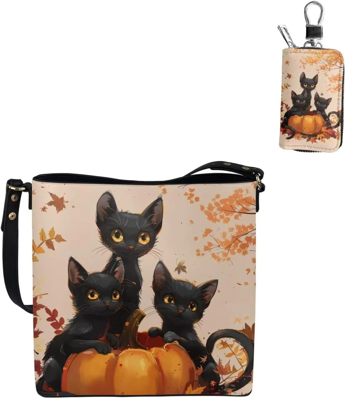 2Pcs Tote Bags Set Satchel Bags Crossbody Bags for Women Car Key Fob Protector