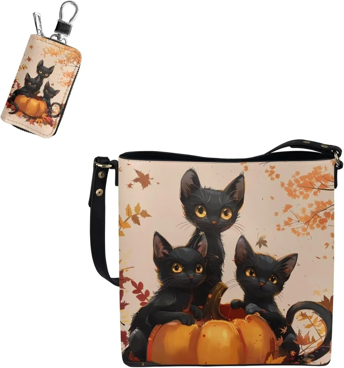 2Pcs Tote Bags Set Satchel Bags Crossbody Bags for Women Car Key Fob Protector