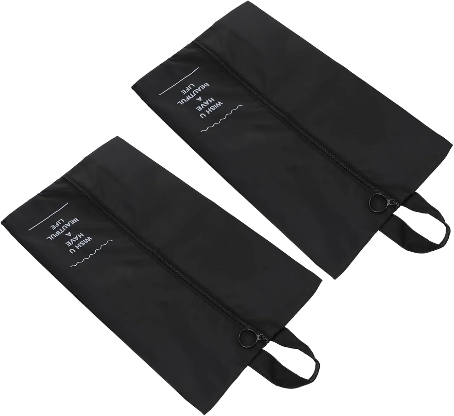 2Pcs Travel Shoe Bags Durable Polyester Shoe Pouches with Zipper Folding Shoes Storage Organizer for Travel Gym and Home Use