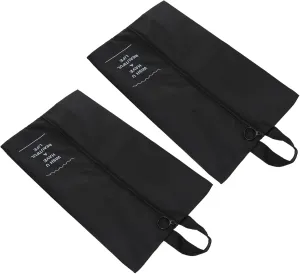 2Pcs Travel Shoe Bags Durable Polyester Shoe Pouches with Zipper Folding Shoes Storage Organizer for Travel Gym and Home Use