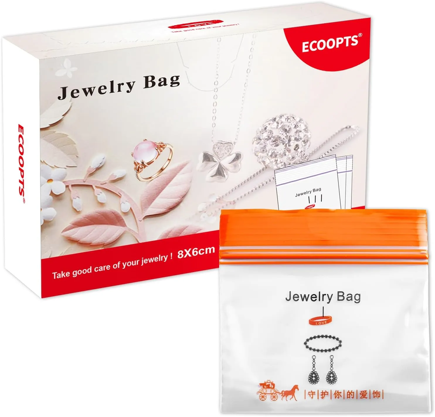 30 Jewelry Bags, Clear Small Zip Bag, Resealable Zip Plastic Bag for Jewelry,Storage,Candy Bags,Enough to Accommodate Keychain, Magnet, and small tictacs. (3.15 * 2.4 Inch/Bag)