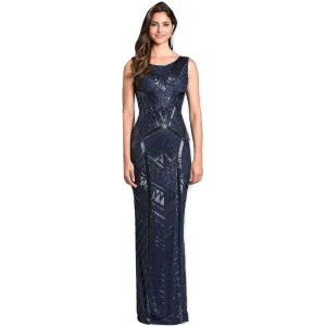 33552 - Fitted tonal sequins long dress