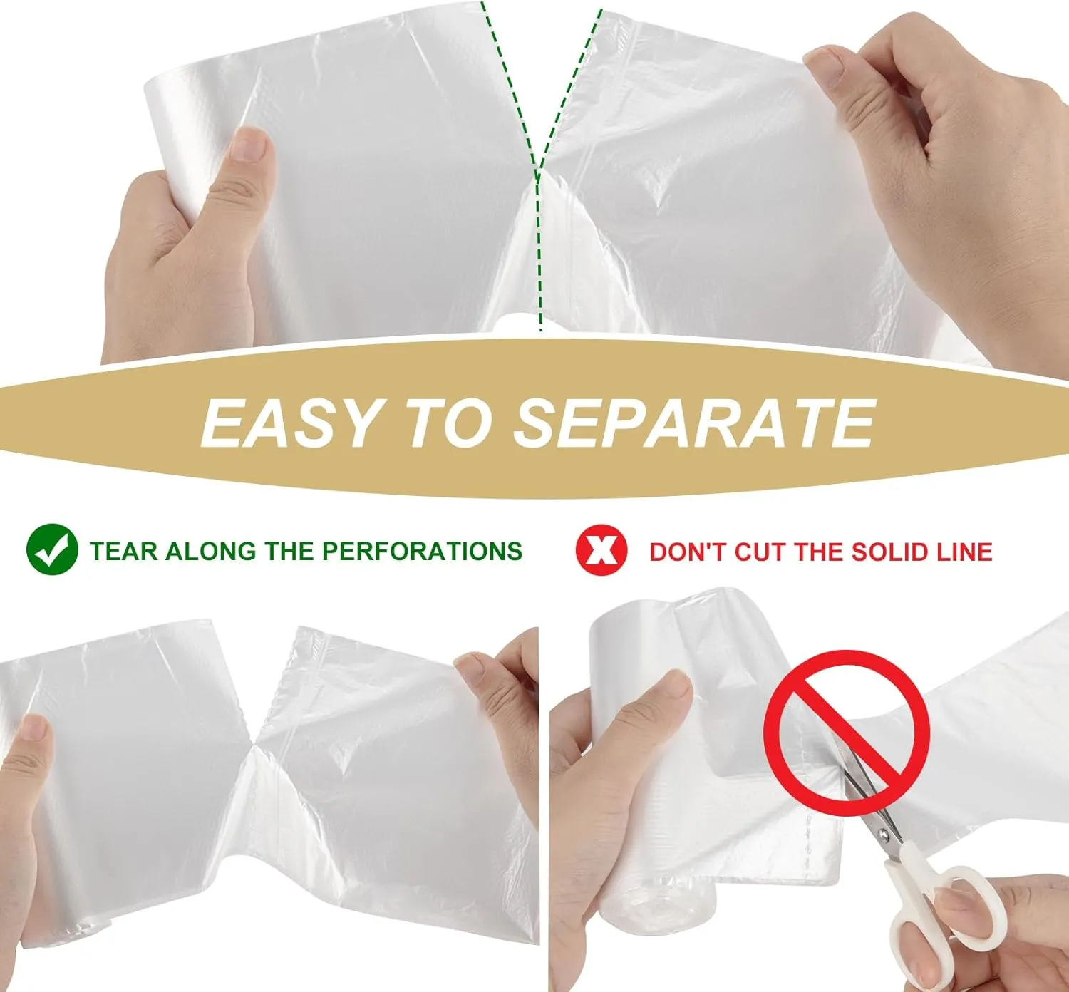 4 Gallon Small Bathroom Trash-Bag Kitchen-Garbage-Bags - Clear Unscented 180 Counts Plastic Mini Strong Little Office Car Restroom Tiny Waste Basket Can Acqkunlo