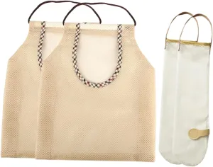 4Pcs Mesh Hanging Storage Bags for Fruits Vegetables Lightweight Garlic Onion Bags Kitchen Storage Breathable Design for Freshness Compact Convenient