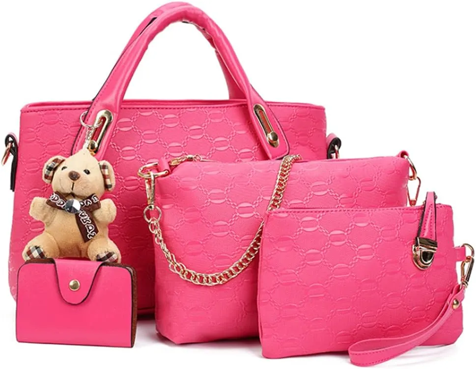 4pcs Set Handbags for Women Shoulder Bag Purse Card Holder Shopper Tote Satchels