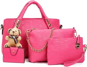 4pcs Set Handbags for Women Shoulder Bag Purse Card Holder Shopper Tote Satchels