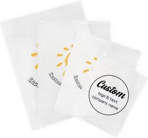 50-500PCS Custom Clothes Packing Bags for Shipping, Frosted Zipper Plastic Bag for Clothing, Clear Apparel Bag for Small Business, T-Shirt, Document, Selling Packing Bag with Your Design (100PCS)
