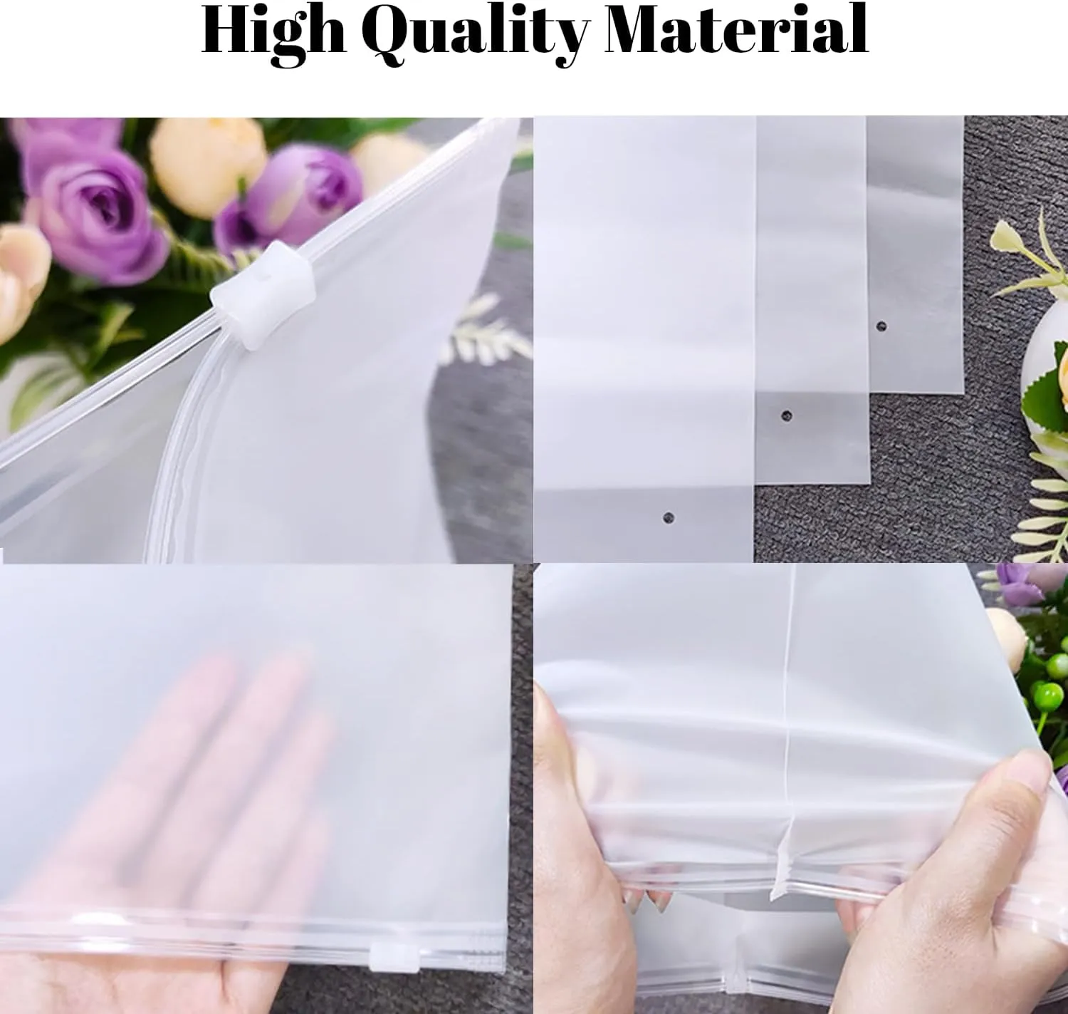 50-500PCS Custom Clothes Packing Bags for Shipping, Frosted Zipper Plastic Bag for Clothing, Clear Apparel Bag for Small Business, T-Shirt, Document, Selling Packing Bag with Your Design (100PCS)