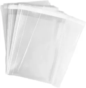 50 pcs Clear 9" x 12" Self Seal Cello Cellophane Bags Resealable Poly Bags 2.8 mils OPP Bag for Packaging Clothing, T Shirts, Party Decorative Gift