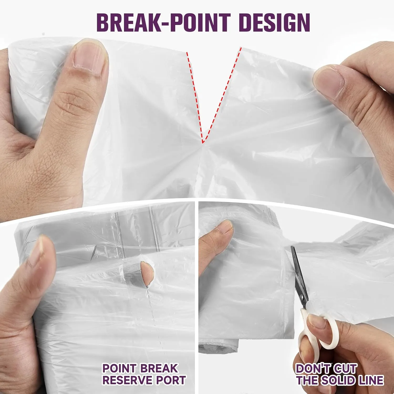 6-Gallon Trash Bags Drawstring Kitchen-Garbage-Bag - Heihaily 4 Rolls 80 Counts Recycled Unscented Office Plastic Can Liner Bathroom Transparent White For Outdoor Yard Waste Basket
