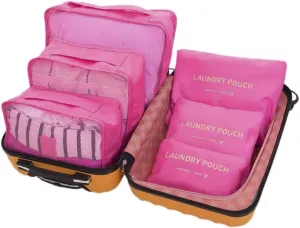 6 Pcs Travel Packing Cube Luggage Compression Pouches Laundry Toiletry Storage Bag