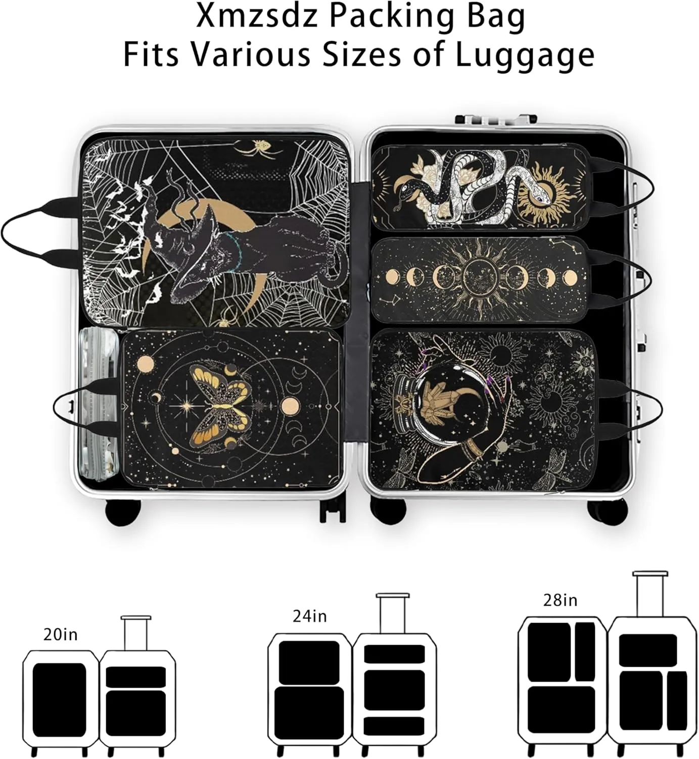 7 Pcs Compression Packing Cubes for Travel Luggage, Lightweight Suitcase Organizer Bags Set, Compression Packaging Cube for Travel Essentials, Packing Cubes for Carry on Suitcase