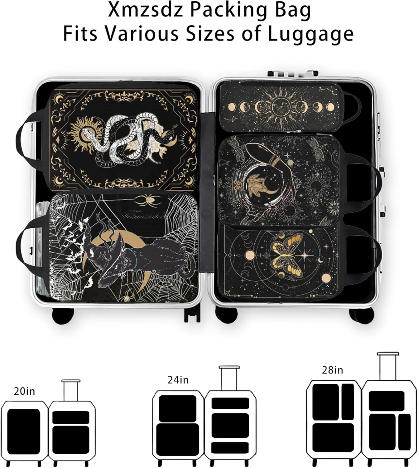 8 Pcs Compression Packing Cubes for Travel Luggage, Lightweight Suitcase Organizer Bags Set, Compression Packaging Cube for Travel Essentials, Packing Cubes for Carry on Suitcase