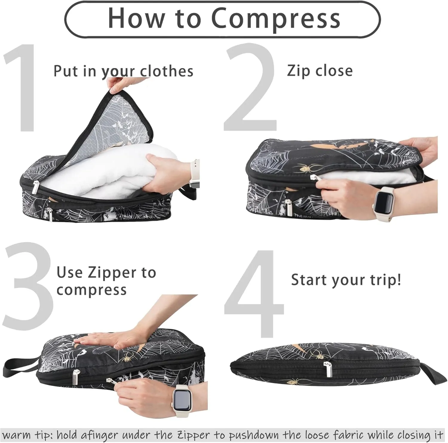 8 Pcs Compression Packing Cubes for Travel Luggage, Lightweight Suitcase Organizer Bags Set, Compression Packaging Cube for Travel Essentials, Packing Cubes for Carry on Suitcase