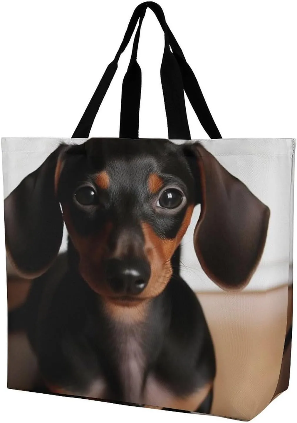 Animal Pug Dog Beach Bag Reusable Tote Bag Foldable Grocery Bags Women Shopping Bags for Daily Essentials