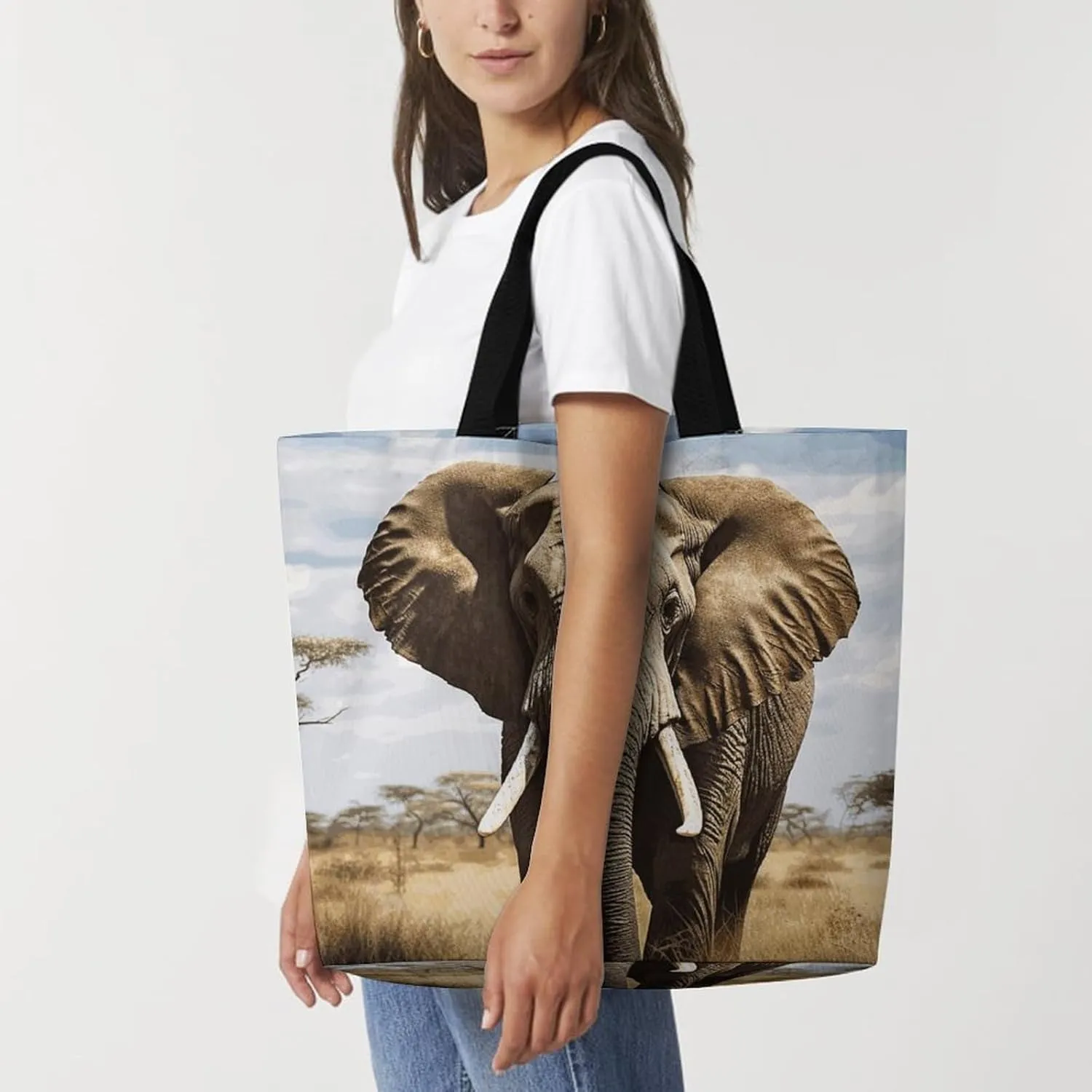Animal Pug Dog Beach Bag Reusable Tote Bag Foldable Grocery Bags Women Shopping Bags for Daily Essentials