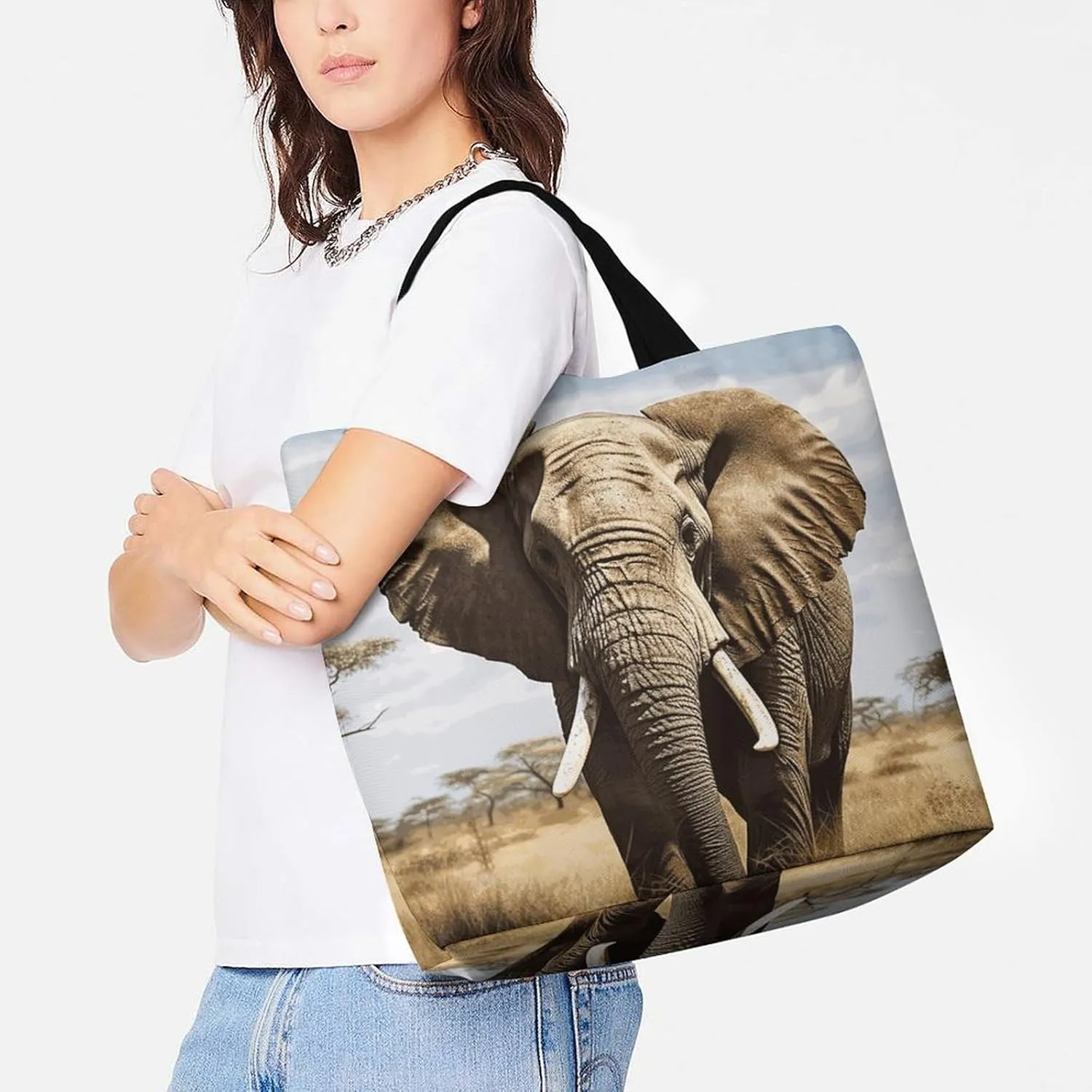 Animal Pug Dog Beach Bag Reusable Tote Bag Foldable Grocery Bags Women Shopping Bags for Daily Essentials