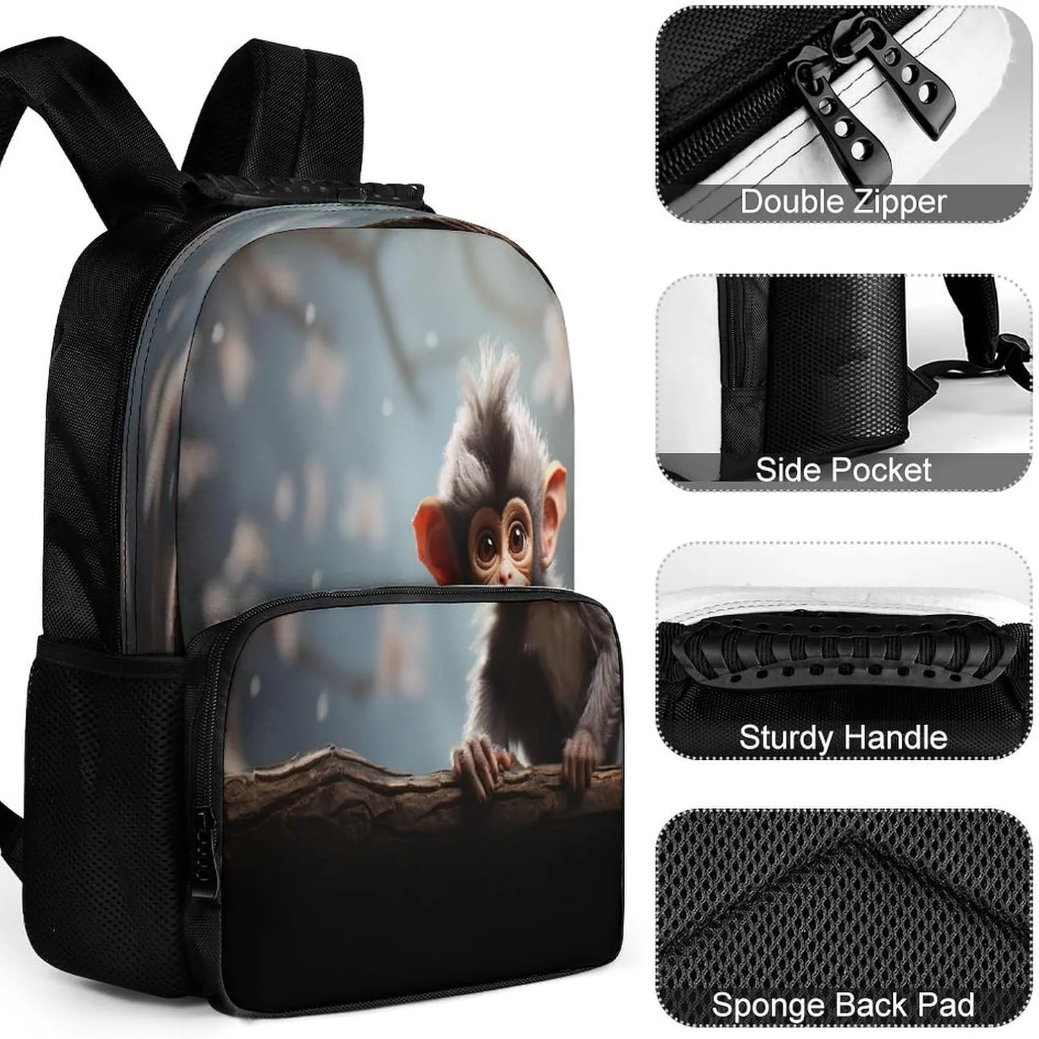 Backpacks Cute Monkey Travel Bag Business Work Laptop Backpack