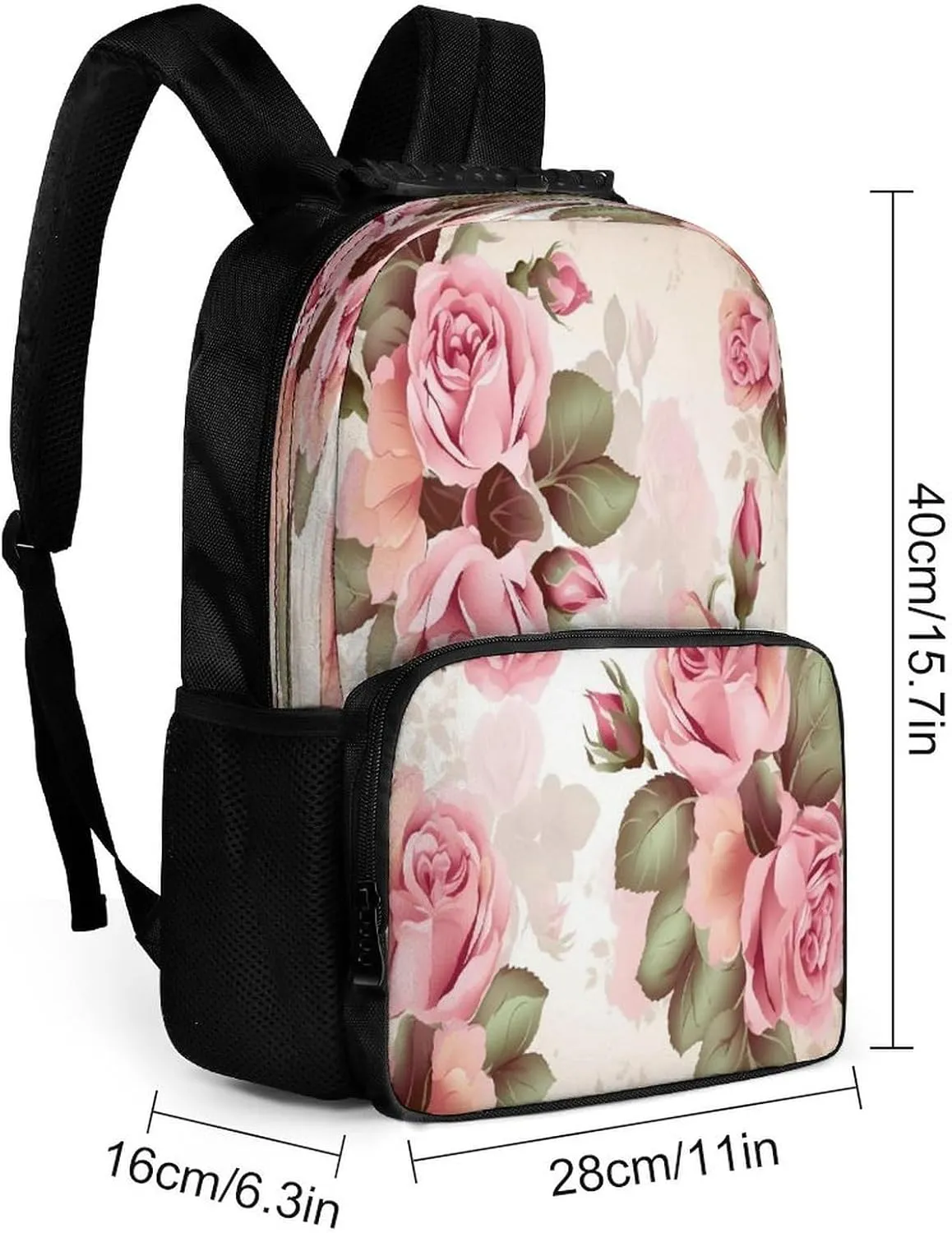 Backpacks Rose Floral Travel Bag Business Work Laptop Backpack