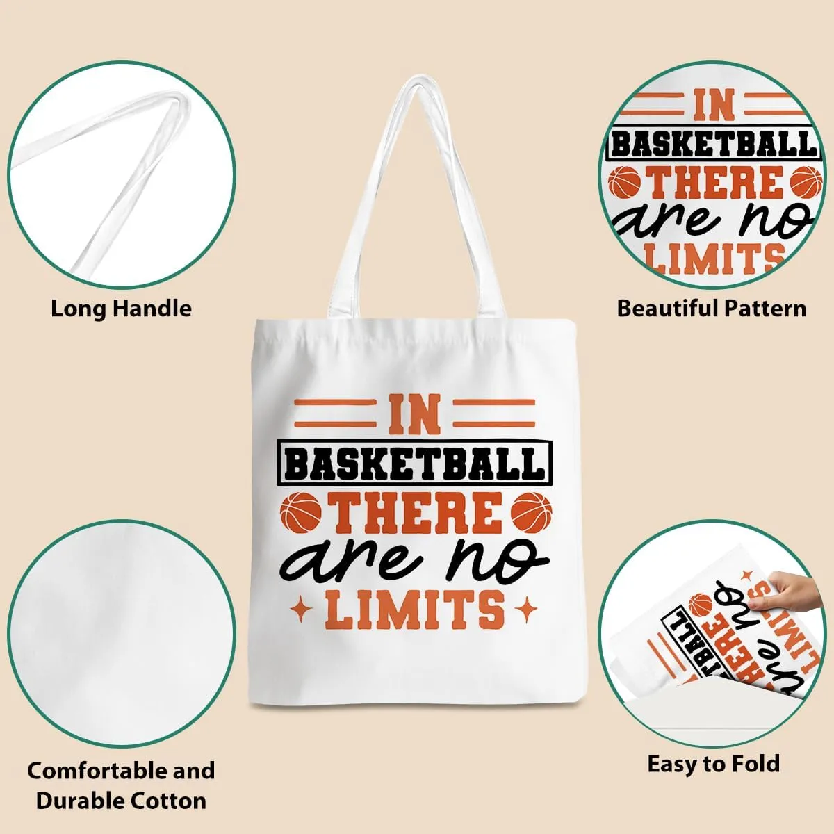Basketball Storage Bag Sports Lovers Tote Bag, Basketball Stuff, Basketball Gifts for Women Men Basketball Fans Player