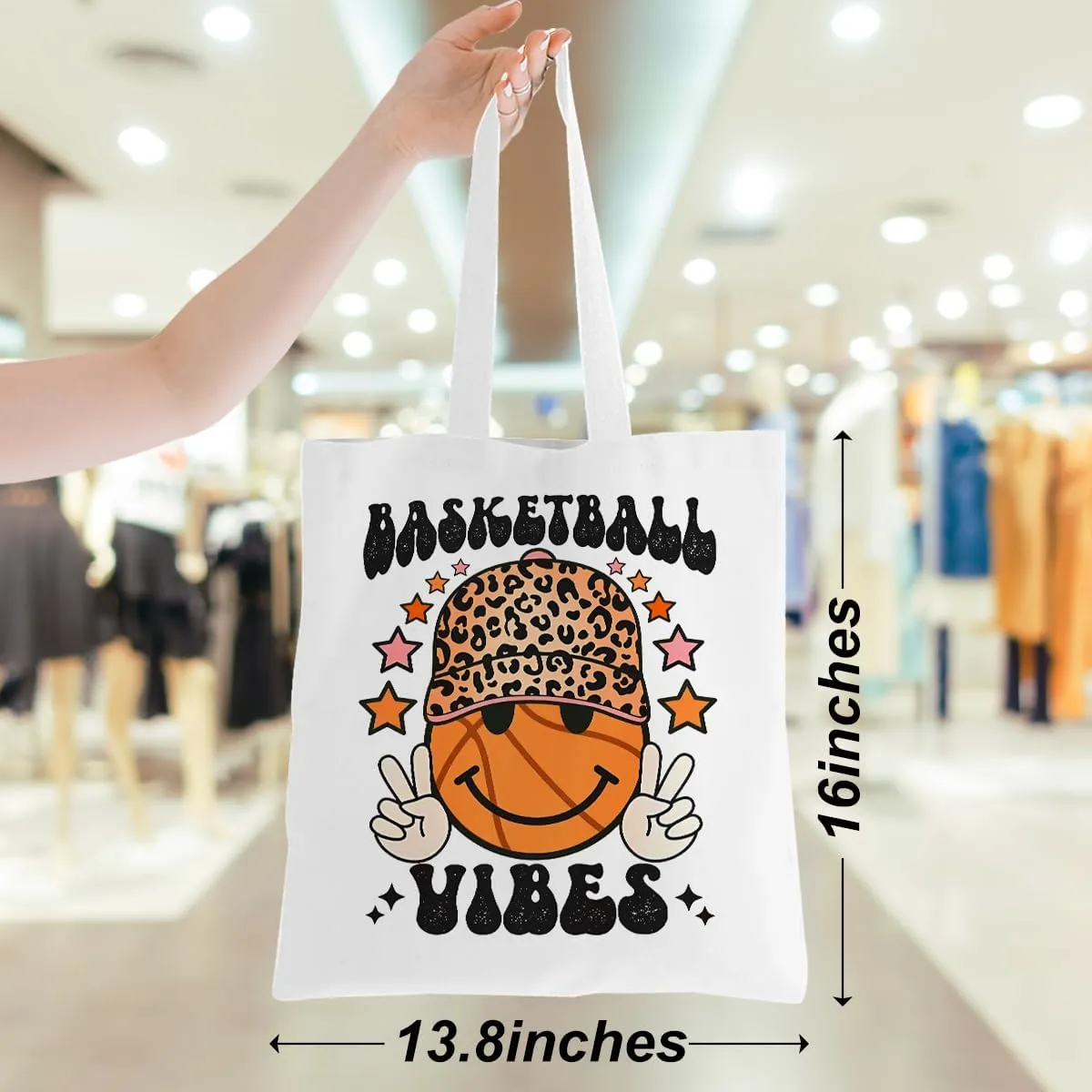 Basketball Storage Bag Sports Lovers Tote Bag, Basketball Stuff for Women Men Basketball Fans Player Daughter Son