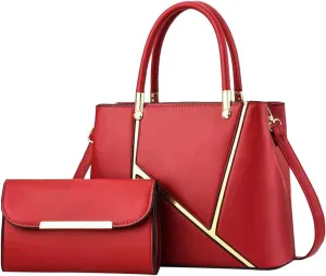 Beach Tote Bag 4 Packet Leather Solid Color Handbags Shoulder Bags Crossbody Hobo Bags Card Purse Work Travel Essential T