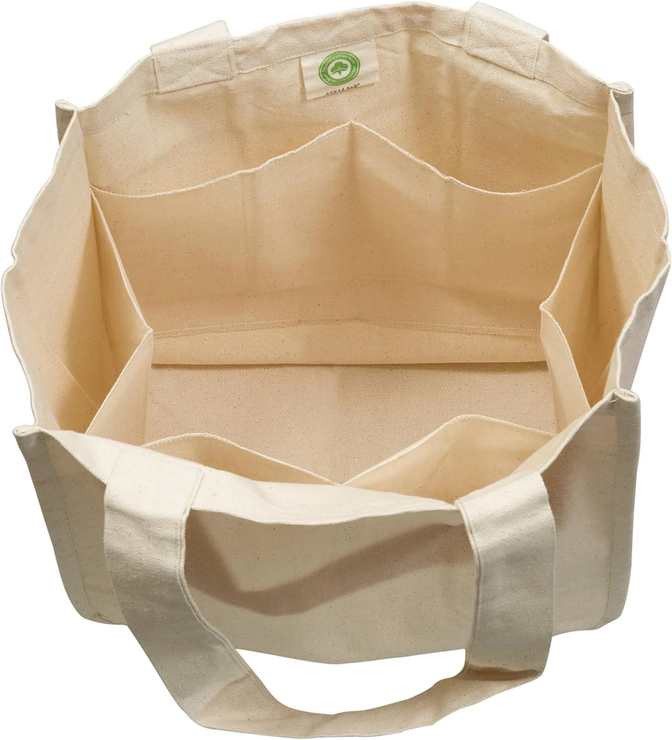Best Canvas Grocery Shopping Bags with Handles and Bottle Sleeves - Organic Cotton, Washable and Eco-friendly Cloth Grocery Totes - Reusable Shopping Grocery Bags (3 Bags)