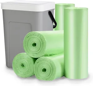 Biodegradable Trash Bags - 13 Gallon Durable Garbage Bag, Pack of 60, Perfect for Tall Trash Cans Green Thicken Recycling Bin Bags for Kitchen, Bathroom, Camping, Office, Car