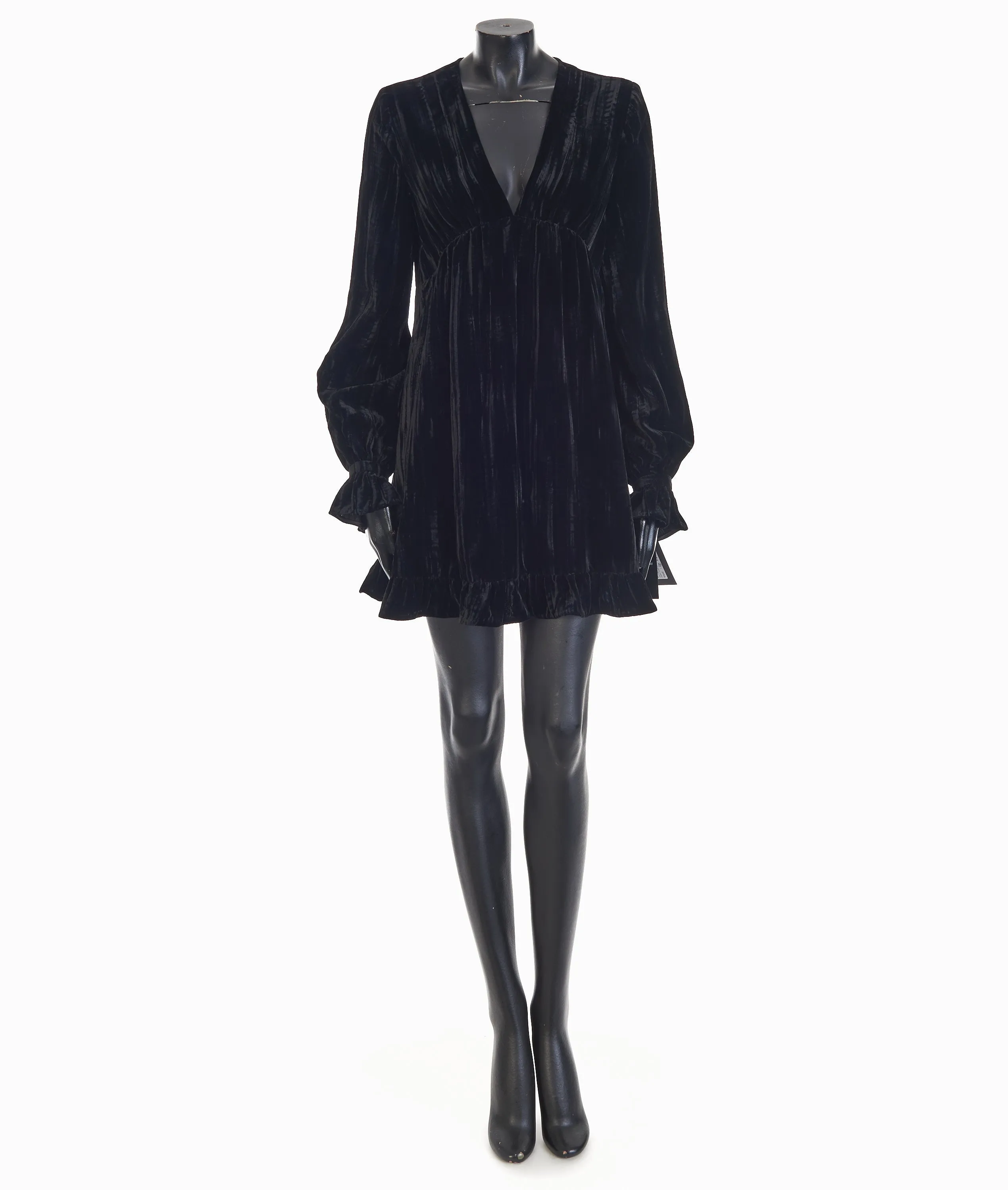 Black Short Mini Dress - Matte Velvet