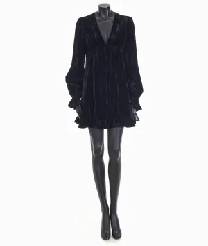 Black Short Mini Dress - Matte Velvet