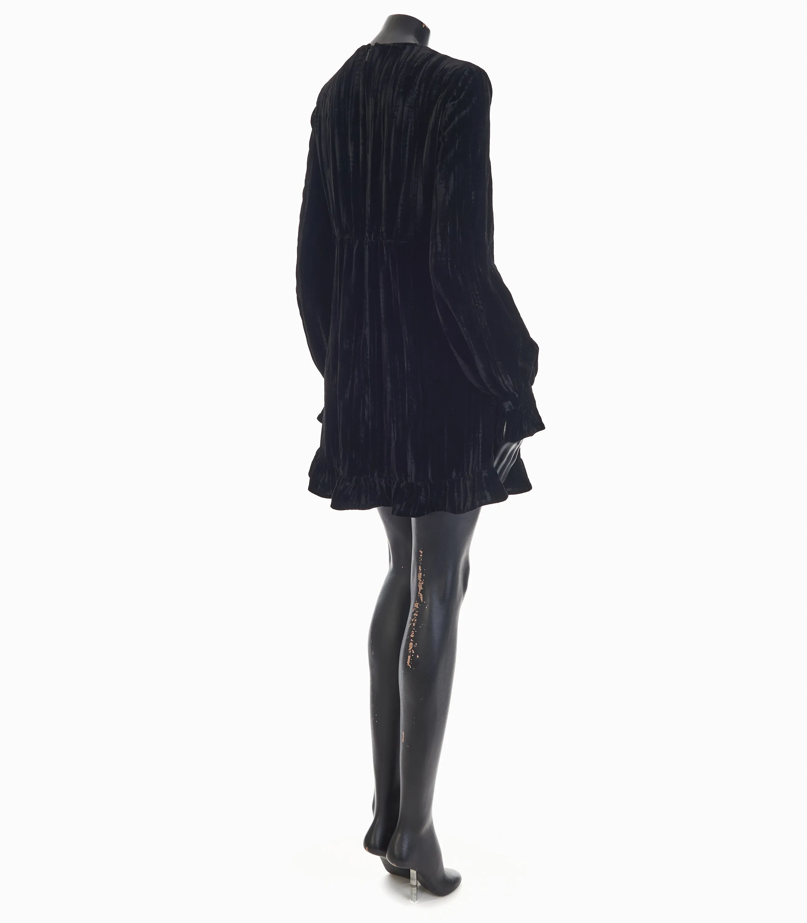 Black Short Mini Dress - Matte Velvet