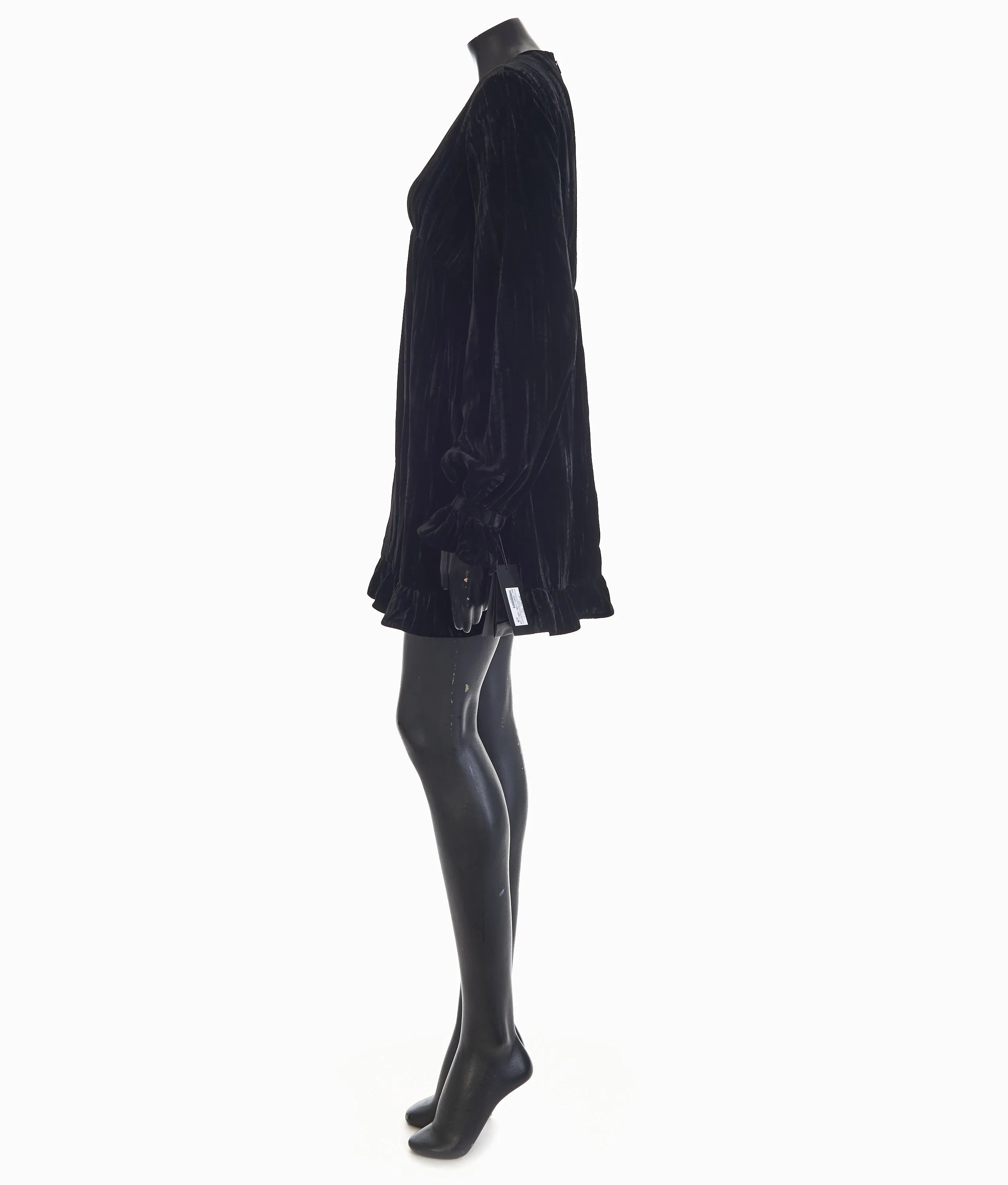 Black Short Mini Dress - Matte Velvet