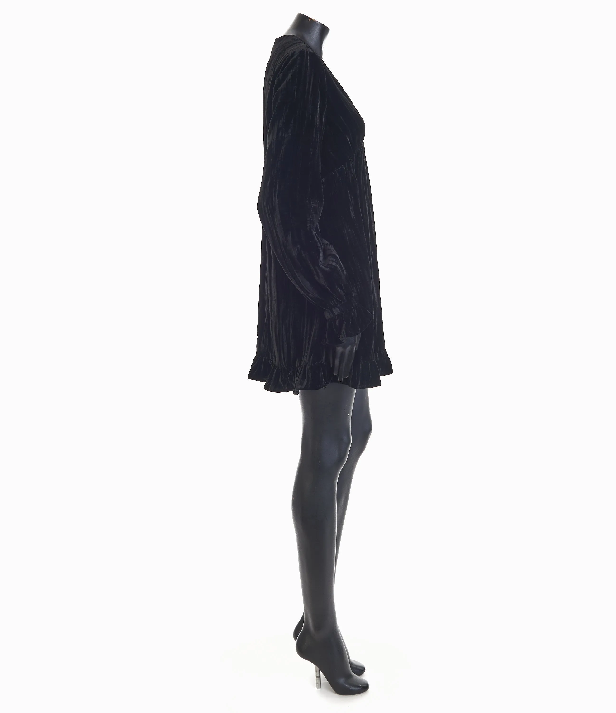 Black Short Mini Dress - Matte Velvet