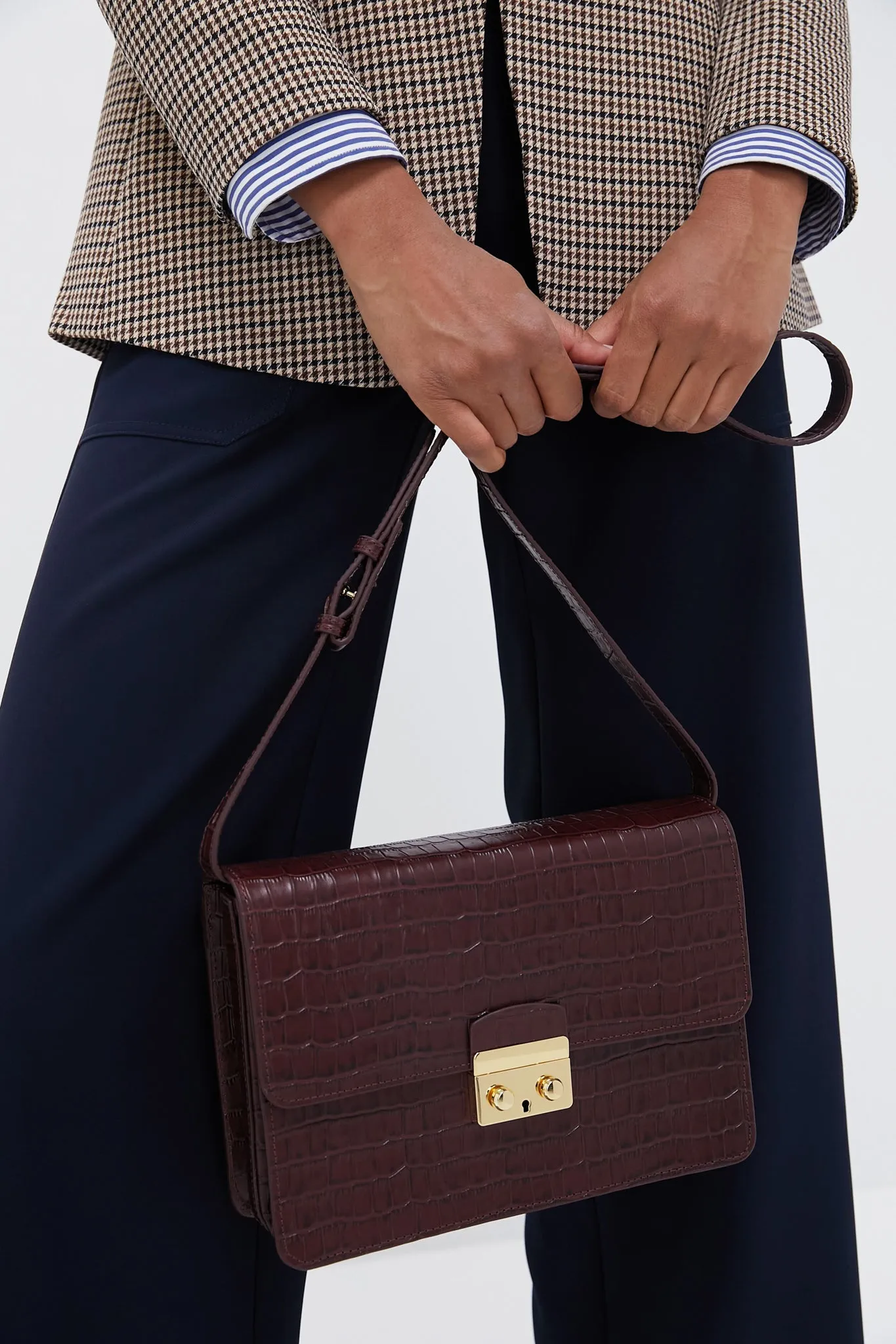 Brown Croc Anderson Crossbody