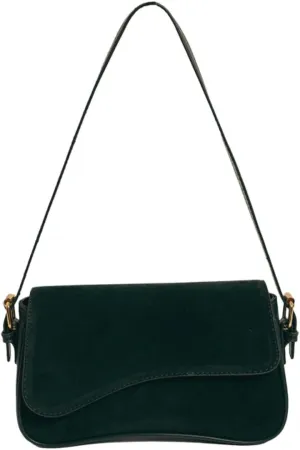 Burgundy Suede Crossbody Bags for Women Y2K Purse Suede Red Satchels Fall Wine Colored Purse