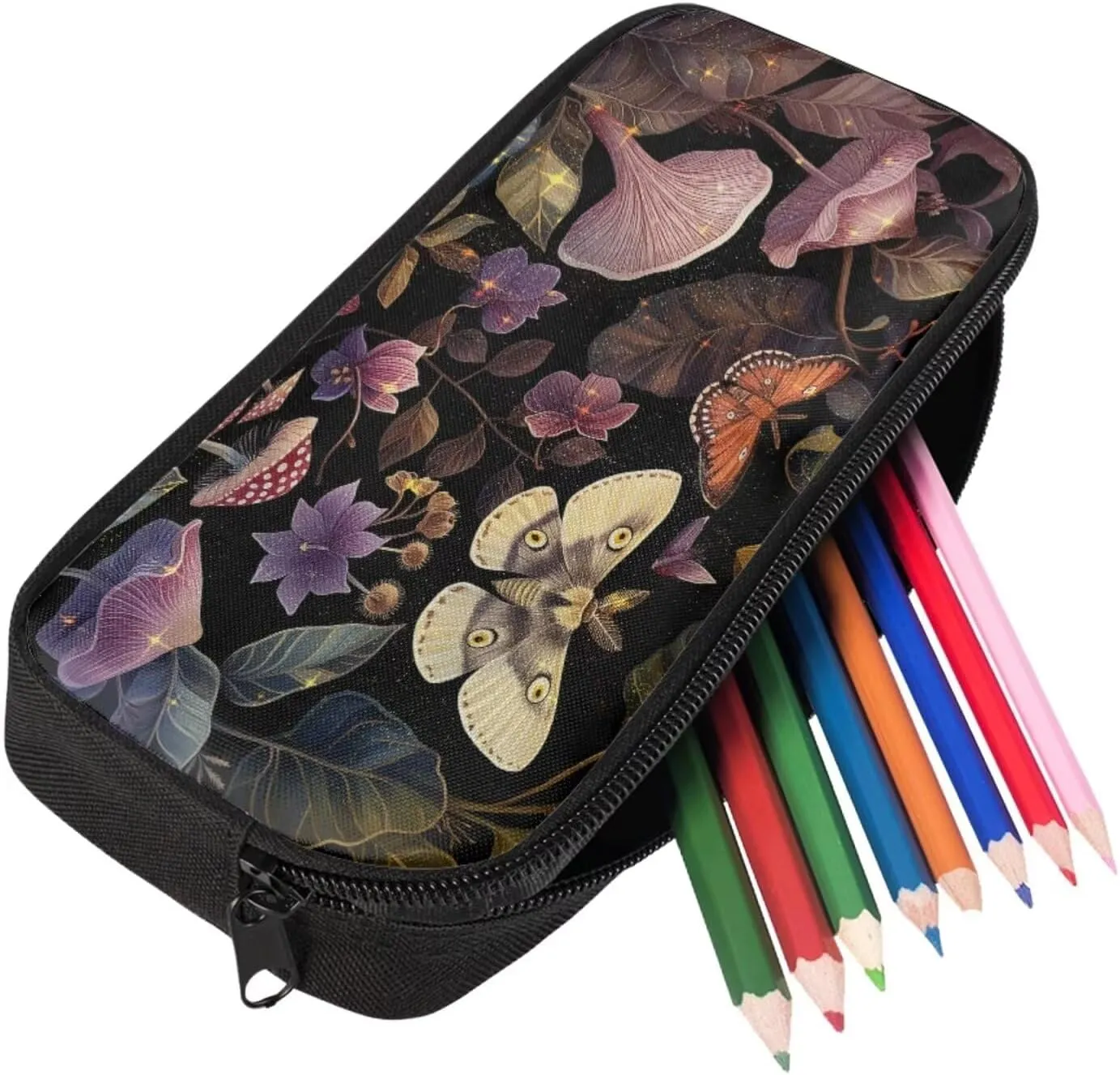 Butterfly Backpacks with Lunchboxes for Girls Mushroom School Backpack Middle School Backpacks for School Lunch Boxes for School Insulated Pencil Box Sport Water Bottle Cover