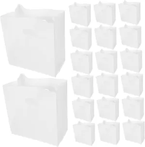 Cabilock 50pcs Plastic Shopping Bags Heavy Duty Bread Cake Packaging Bags Handles Retail Store Bakery Use