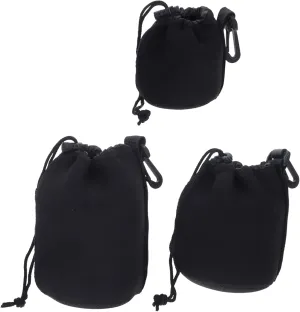 Camera Lens Protector Wrap 3 Pack Small Drawstring Pouch Lens Storage Bag
