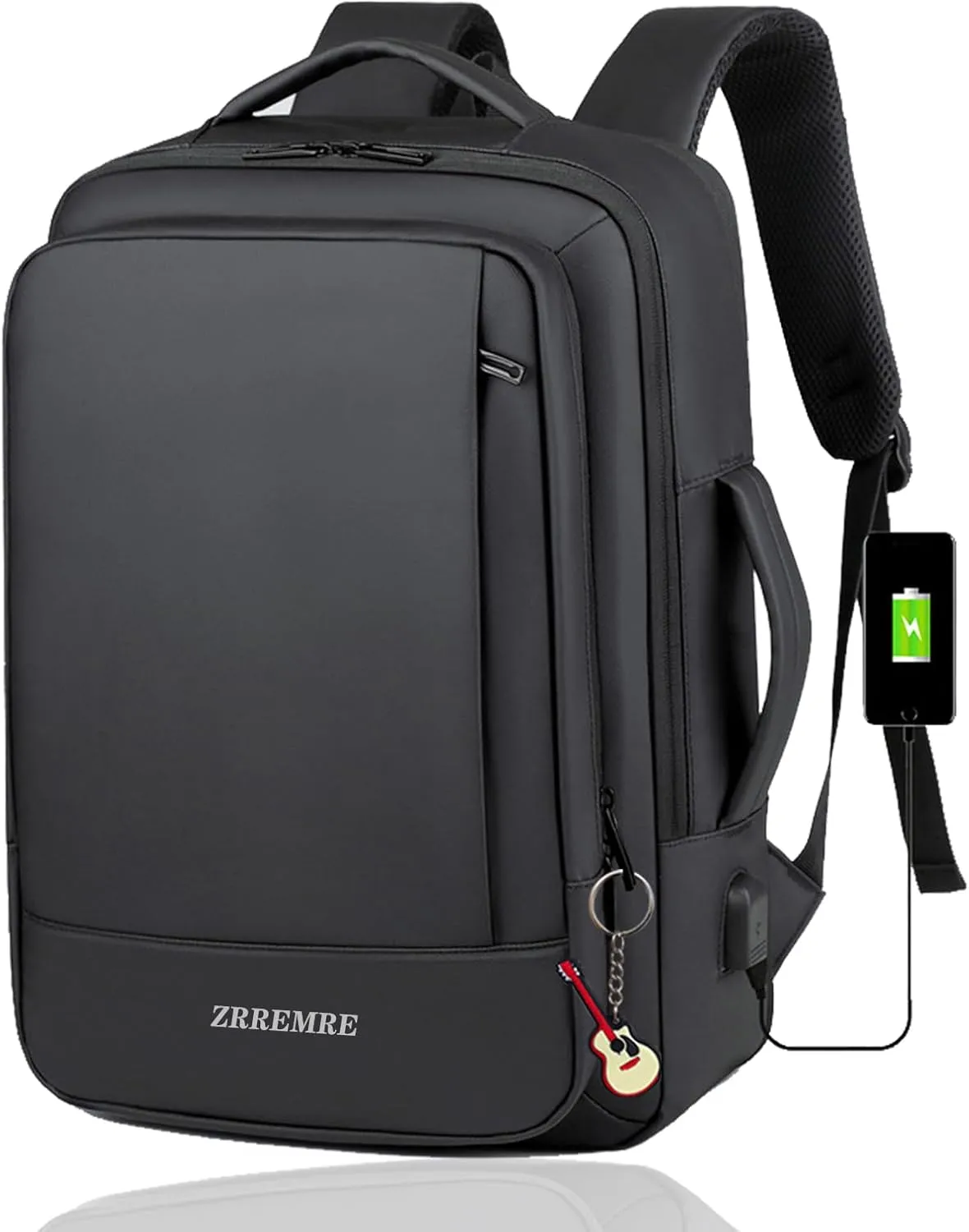 Carry On Backpack Organized Personal Item Airlines Travel Bag,15.6 Inch Expandable Business Laptop Backpack,Weekend Rucksack (Black)