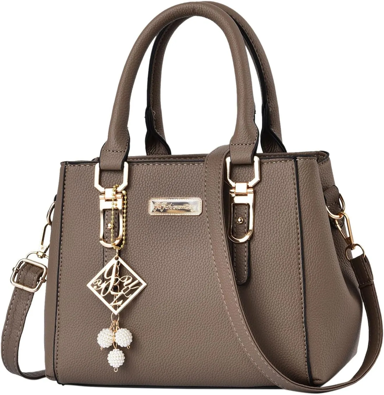 Casual Leather Messenger Bag Large Capacity Handbag Fashion Womens Bags over The Shoulder Bags for (Khaki, One Size)