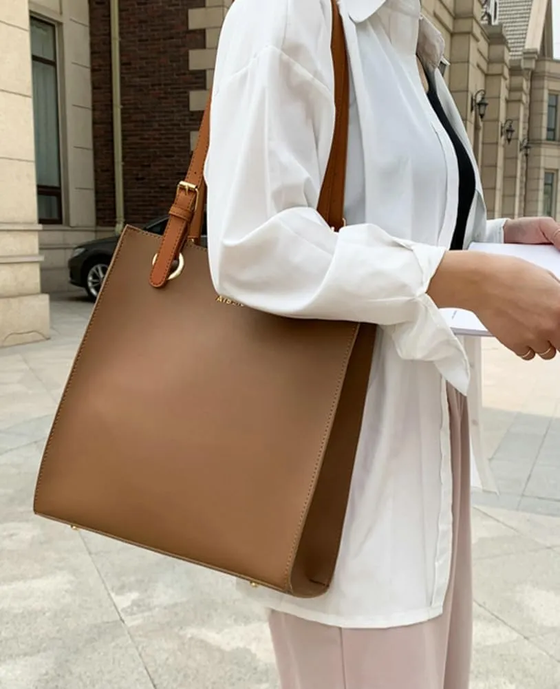 Casual Vegan Leather Shoulder Bags for Women Soft Tote Purses Ladies Large Top Handle Handbag Working Satchels
