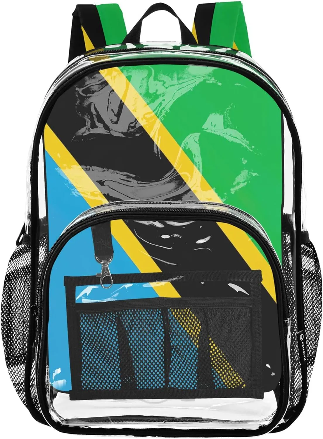 CHIFIGNO Tanzania Flag Girls School Backpack, Clear Plastic Bag, Book Bag, Clear Backpacks