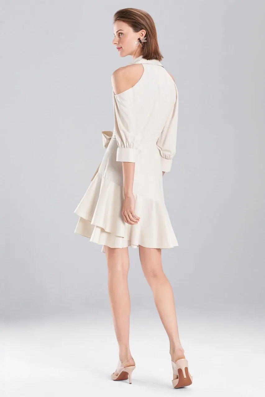 Coated Cotton Cold Shoulder Dress